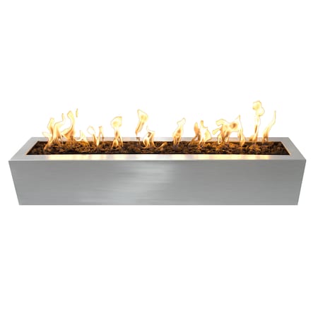 The Outdoor Plus 48 Rectangular Eaves Fire Pit - Stainless Steel - Spark Ignition with Flame Sense - Liquid Propane OPT-LBTSS48FSEN-LP